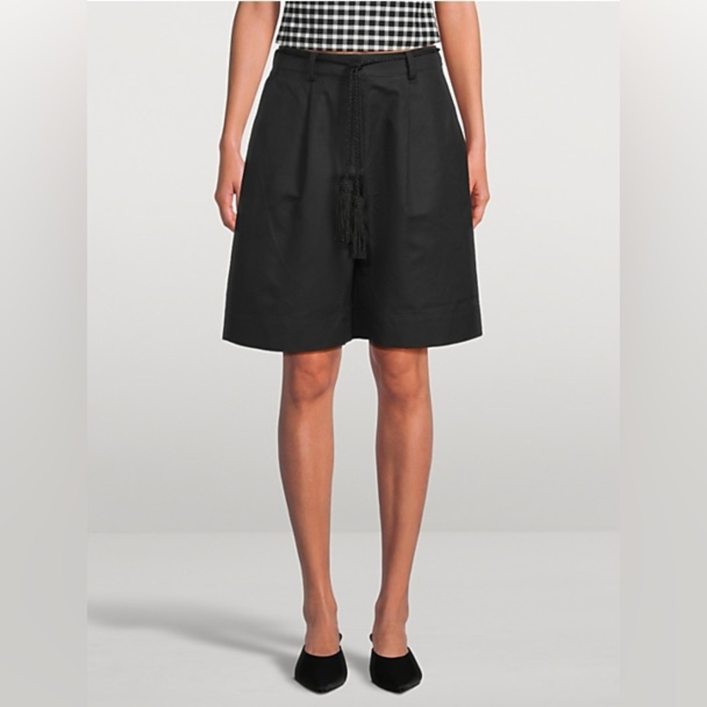 Posse Yvette Black Linen Bermuda Shorts with Tassel
belt NWT size M